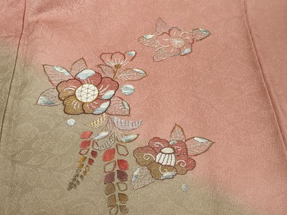 平和屋着物●中国三大刺繍　相良刺繍　訪問着　辻が花　暈し染め　正絹　逸品　DABK0513ud