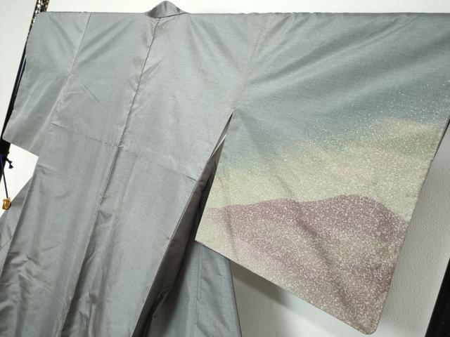 平和屋着物●本場縞大島紬　訪問着　染大島　作家物　遠山霞文　正絹　逸品　DABK0515ud