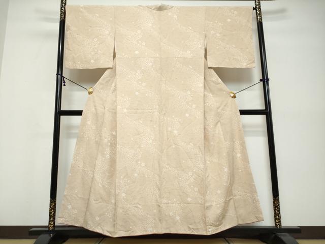 平和屋着物●上質な小紋　紬地　舞桜文　さが美扱い　正絹　逸品　DABK0517ud