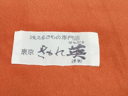 平和屋着物●洗える最高級着物　＜英＞はなぶさ謹製　小紋　斜縞　洗える着物　DABK0520ud