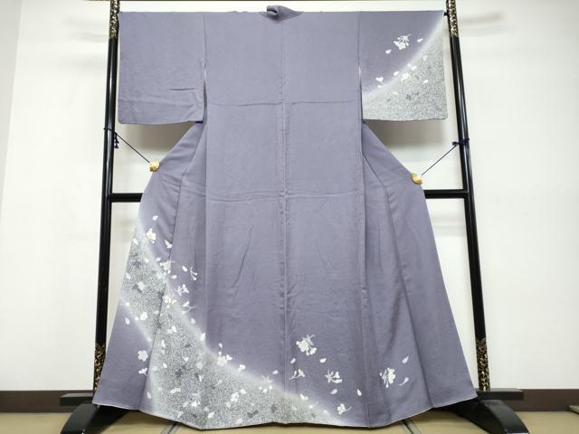 平和屋着物●訪問着　舞桜文　暈し染め　金彩　正絹　逸品　DABK0524ud