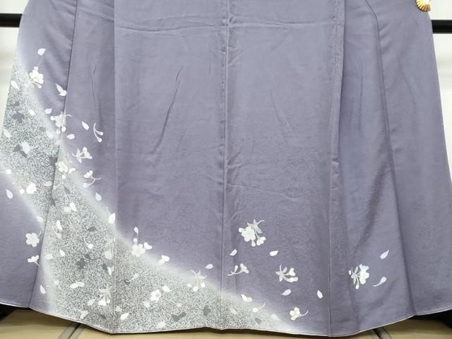 平和屋着物●訪問着　舞桜文　暈し染め　金彩　正絹　逸品　DABK0524ud