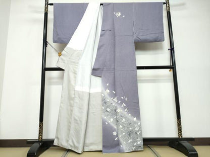 平和屋着物●訪問着　舞桜文　暈し染め　金彩　正絹　逸品　DABK0524ud