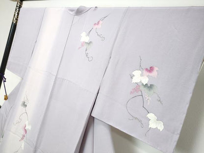 平和屋着物●訪問着　葡萄蔦の葉文　暈し染め　金彩　正絹　逸品　未使用　DABK0537ud