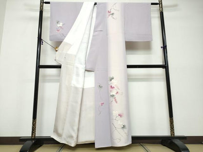 平和屋着物●訪問着　葡萄蔦の葉文　暈し染め　金彩　正絹　逸品　未使用　DABK0537ud