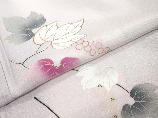 平和屋着物●訪問着　葡萄蔦の葉文　暈し染め　金彩　正絹　逸品　未使用　DABK0537ud