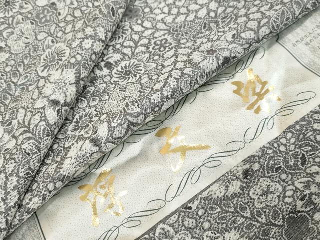 平和屋着物●上質な小紋　お召地　浮文染　辻が花　反端付き　正絹　逸品　未使用　DABK0542ud