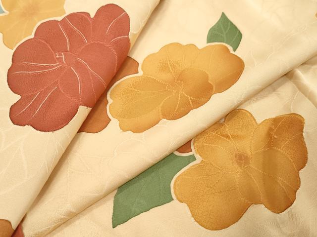 平和屋着物●上質な小紋　地紋起こし　舞花文　正絹　逸品　DABK0543ud