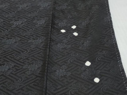 平和屋着物●訪問着　総絞り　吉祥花文　黒地　正絹　逸品　DABK0545ud