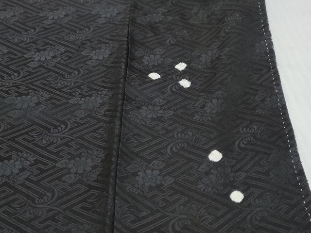 平和屋着物●訪問着　総絞り　吉祥花文　黒地　正絹　逸品　DABK0545ud