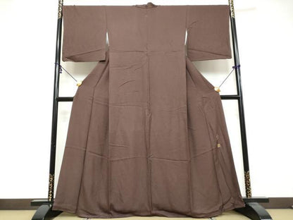平和屋着物●上質な色無地　作家物　霞地紋　似せ紫色　正絹　逸品　DABK0552ud