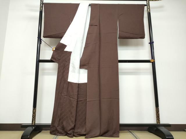 平和屋着物●上質な色無地　作家物　霞地紋　似せ紫色　正絹　逸品　DABK0552ud