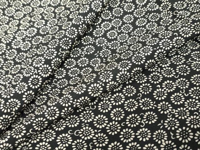 平和屋着物●江戸小紋　小花尽くし　黒地　正絹　逸品　DABK0562ud