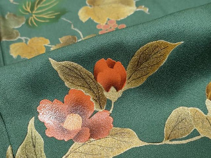 平和屋着物●訪問着　花蝶文　暈し染め　金彩　正絹　逸品　DABK0572ud