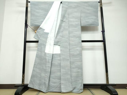 平和屋着物●上質な小紋　霞文　暈し染め　正絹　逸品　DABK0582ud