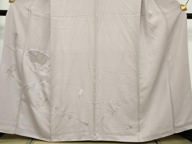 平和屋着物●色留訪問着　総刺繍　地紙花文　金糸　正絹　逸品　DABK0585ud