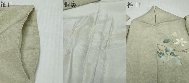平和屋着物●訪問着　友禅　作家物　花蝶文　暈し染め　鬼しぼ縮緬　正絹　逸品　DABK0587ud
