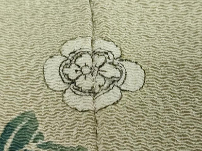 平和屋着物●訪問着　友禅　作家物　花蝶文　暈し染め　鬼しぼ縮緬　正絹　逸品　DABK0587ud