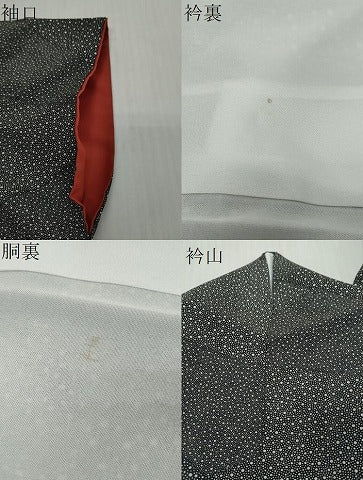 平和屋着物●江戸小紋　大小霰　黒地　正絹　逸品　DABK0589ud