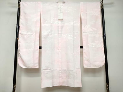 平和屋着物●振袖用長襦袢　無双仕立て　エ霞花地紋　暈し染め　半衿刺繍　洗える着物　未使用　DABK0593ud