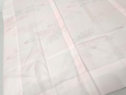 平和屋着物●振袖用長襦袢　無双仕立て　エ霞花地紋　暈し染め　半衿刺繍　洗える着物　未使用　DABK0593ud