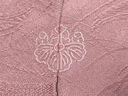 平和屋着物●上質な色無地　芝地紋　菖蒲色　反端付き　正絹　逸品　DABK0598ud