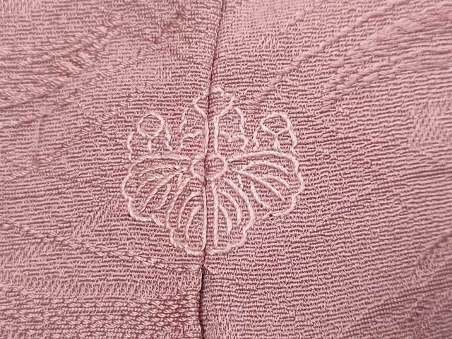 平和屋着物●上質な色無地　芝地紋　菖蒲色　反端付き　正絹　逸品　DABK0598ud