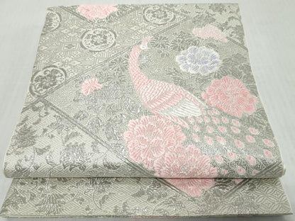 平和屋着物◎六通柄　本袋帯　唐織　鳳凰花文　純プラチナ箔　正絹　逸品　DABK0600ud