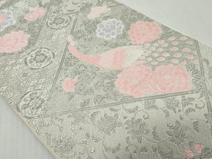 平和屋着物◎六通柄　本袋帯　唐織　鳳凰花文　純プラチナ箔　正絹　逸品　DABK0600ud