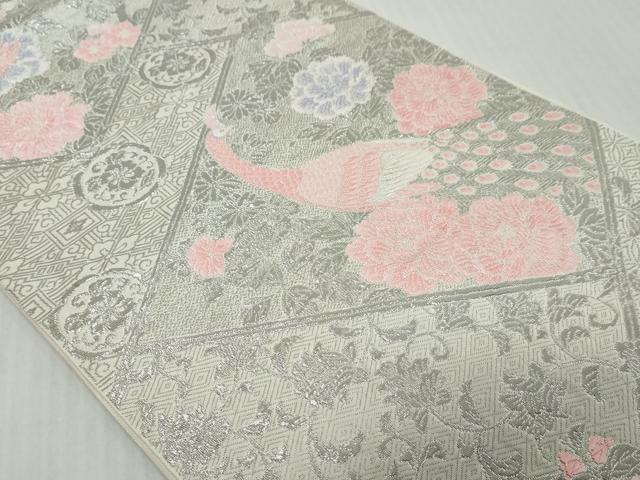 平和屋着物◎六通柄　本袋帯　唐織　鳳凰花文　純プラチナ箔　正絹　逸品　DABK0600ud