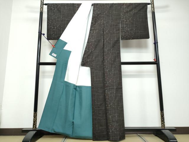 平和屋着物●本場大島紬　古代染色純泥染　抽象文様　やまと誂製　大山謹製　証紙付き　正絹　逸品　DABK0675ud