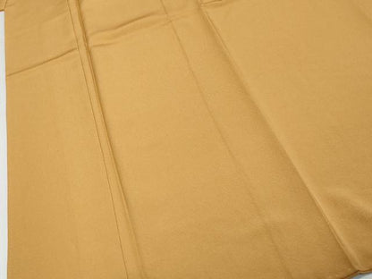 平和屋着物●上質な色無地　山吹茶色　正絹　逸品　DABK0678ud
