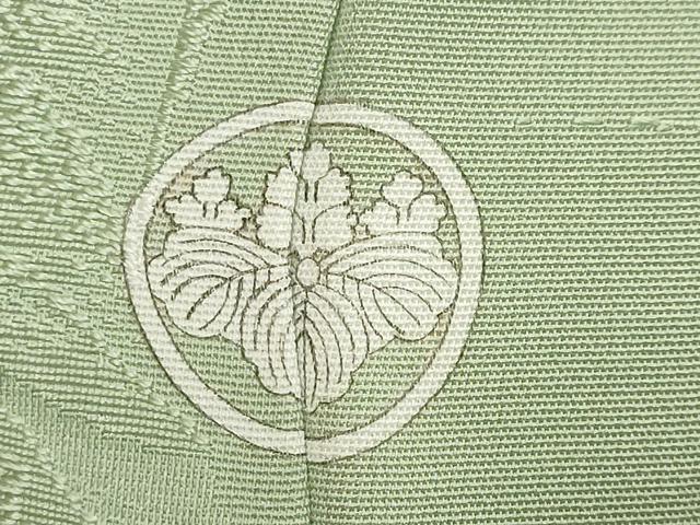平和屋着物●上質な色無地　遠山風景地紋　苗色　正絹　逸品　DABK0680ud