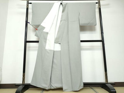 平和屋着物●上質な色無地　亜麻色　正絹　逸品　DABK0682ud