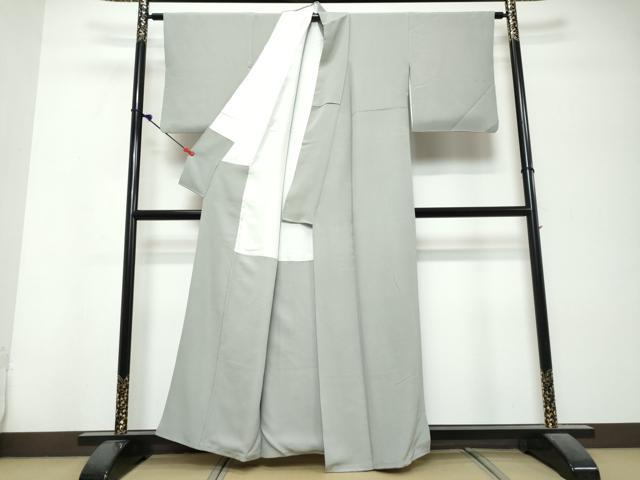平和屋着物●上質な色無地　亜麻色　正絹　逸品　DABK0682ud