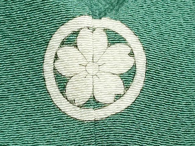 平和屋着物●ファッションデザイナー 花井幸子　色無地　常磐色　正絹　逸品　DABK0683ud