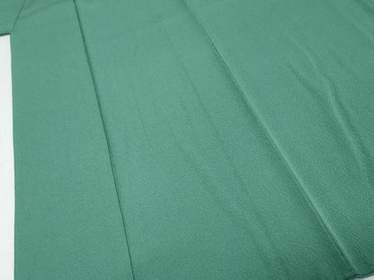 平和屋着物●ファッションデザイナー 花井幸子　色無地　常磐色　正絹　逸品　DABK0683ud