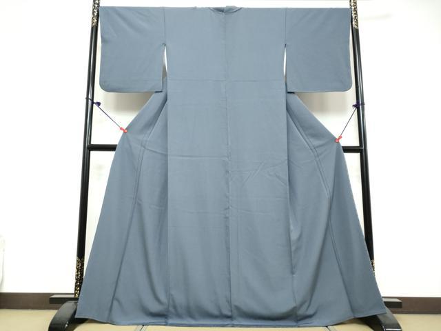 平和屋着物●上質な色無地　紺鼠色　正絹　逸品　DABK0688ud