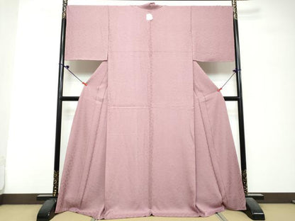 平和屋着物●上質な色無地　桐　京紫色　正絹　逸品　未使用　DABK0694ud