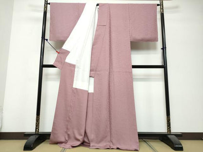 平和屋着物●上質な色無地　桐　京紫色　正絹　逸品　未使用　DABK0694ud