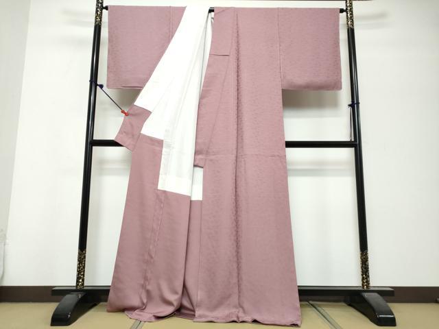 平和屋着物●上質な色無地　桐　京紫色　正絹　逸品　未使用　DABK0694ud
