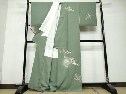 平和屋着物●訪問着　友禅　作家物　枝花文　暈し染め　正絹　逸品　DABK0700ud