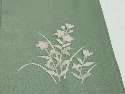 平和屋着物●訪問着　友禅　作家物　枝花文　暈し染め　正絹　逸品　DABK0700ud