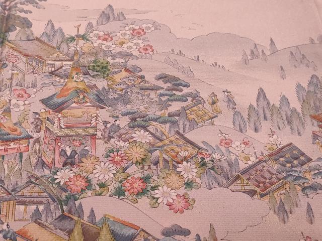 平和屋着物●訪問着　人物風景文　正絹　逸品　DABK0704ud