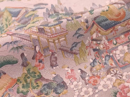平和屋着物●訪問着　人物風景文　正絹　逸品　DABK0704ud