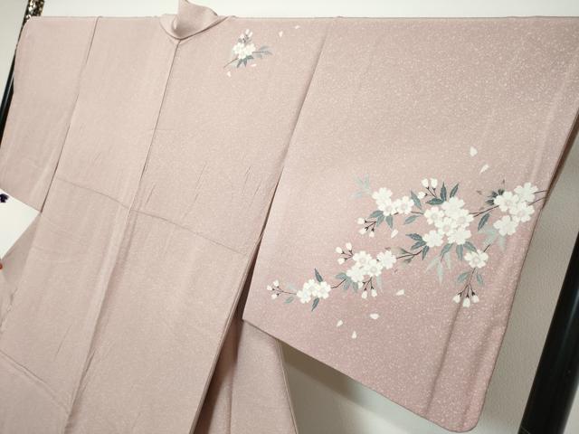 平和屋着物●訪問着　友禅　枝桜文　暈し染め　正絹　逸品　DABK0706ud