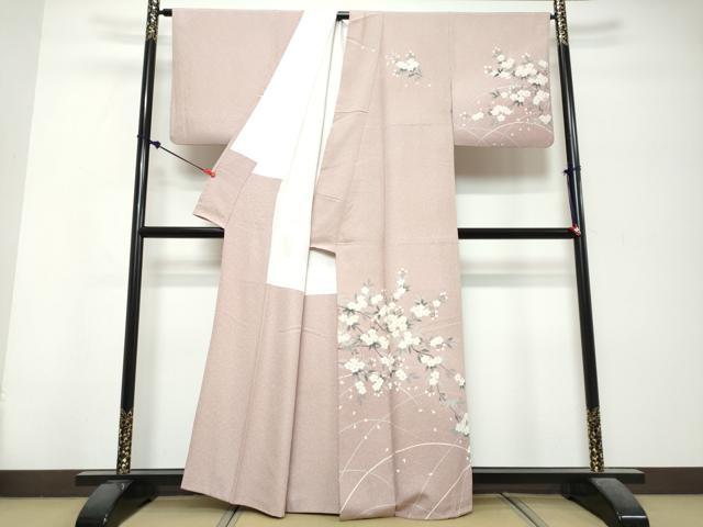 平和屋着物●訪問着　友禅　枝桜文　暈し染め　正絹　逸品　DABK0706ud