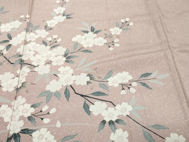 平和屋着物●訪問着　友禅　枝桜文　暈し染め　正絹　逸品　DABK0706ud