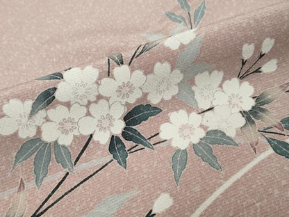 平和屋着物●訪問着　友禅　枝桜文　暈し染め　正絹　逸品　DABK0706ud