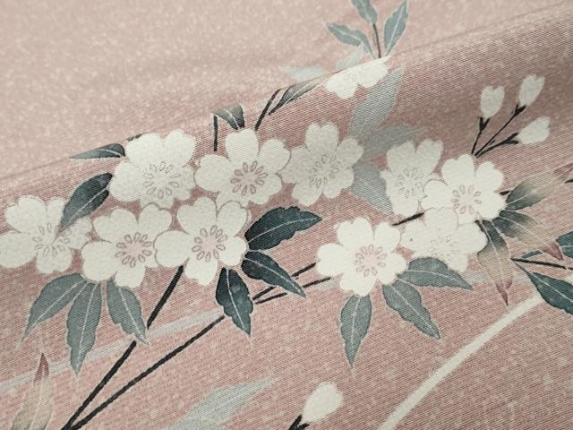 平和屋着物●訪問着　友禅　枝桜文　暈し染め　正絹　逸品　DABK0706ud